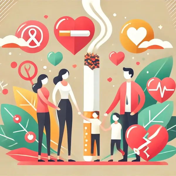 Symbolische Darstellung für familie-rauchstopp