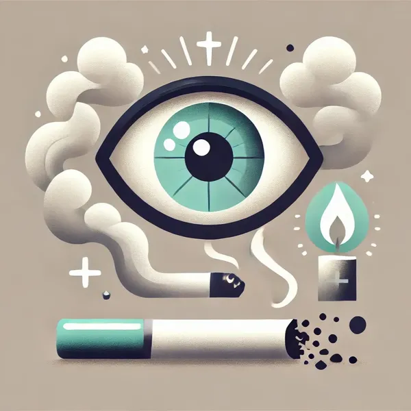 Symbolische Darstellung für augen-rauchen